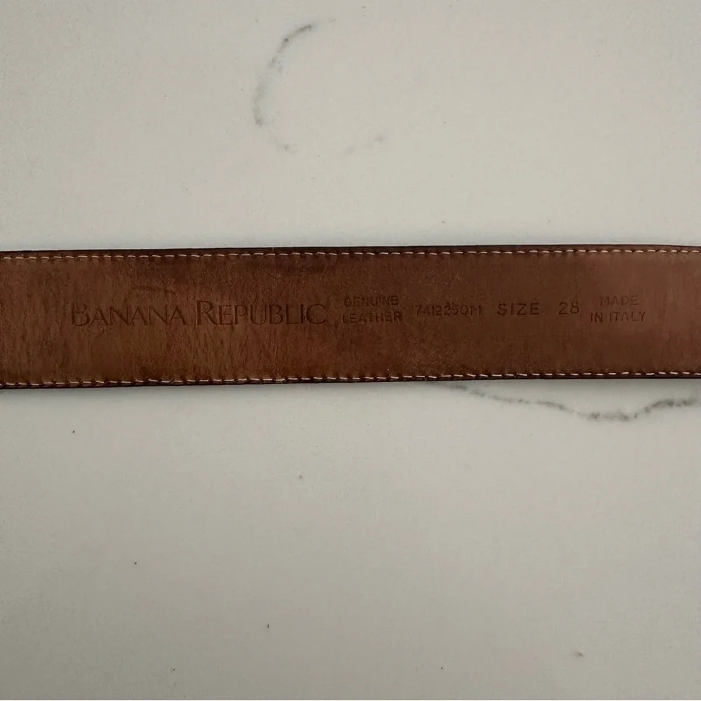 Vintage Banana Republic Crocodile Embossed Leather Belt Square Buckle in Black S - Picture 3 of 7